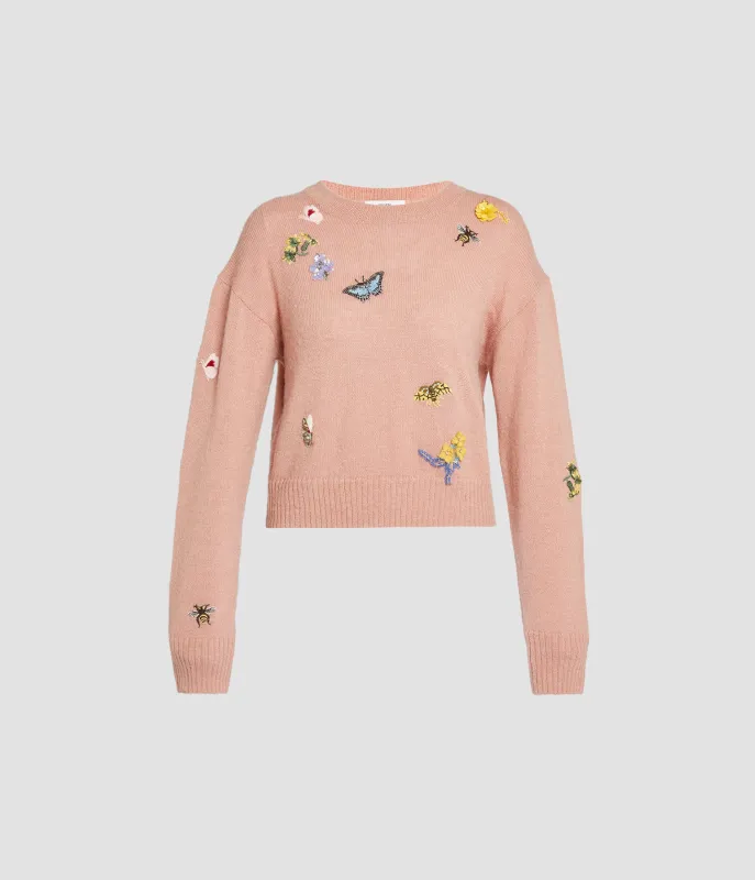 Embellished Crew Neck Jumper sold by ERDEM