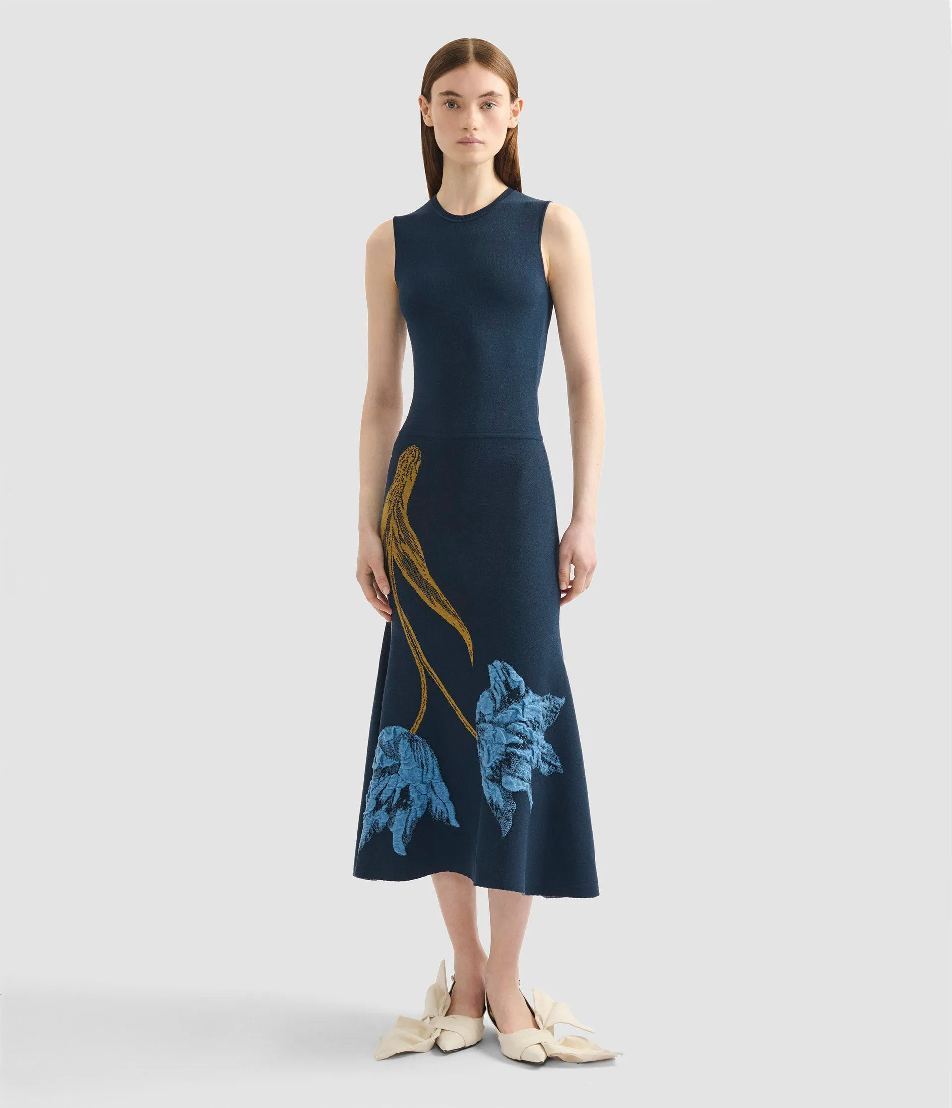 Floral Jacquard Sleeveless Knit Dress sold by ERDEM product image thumbnail 2