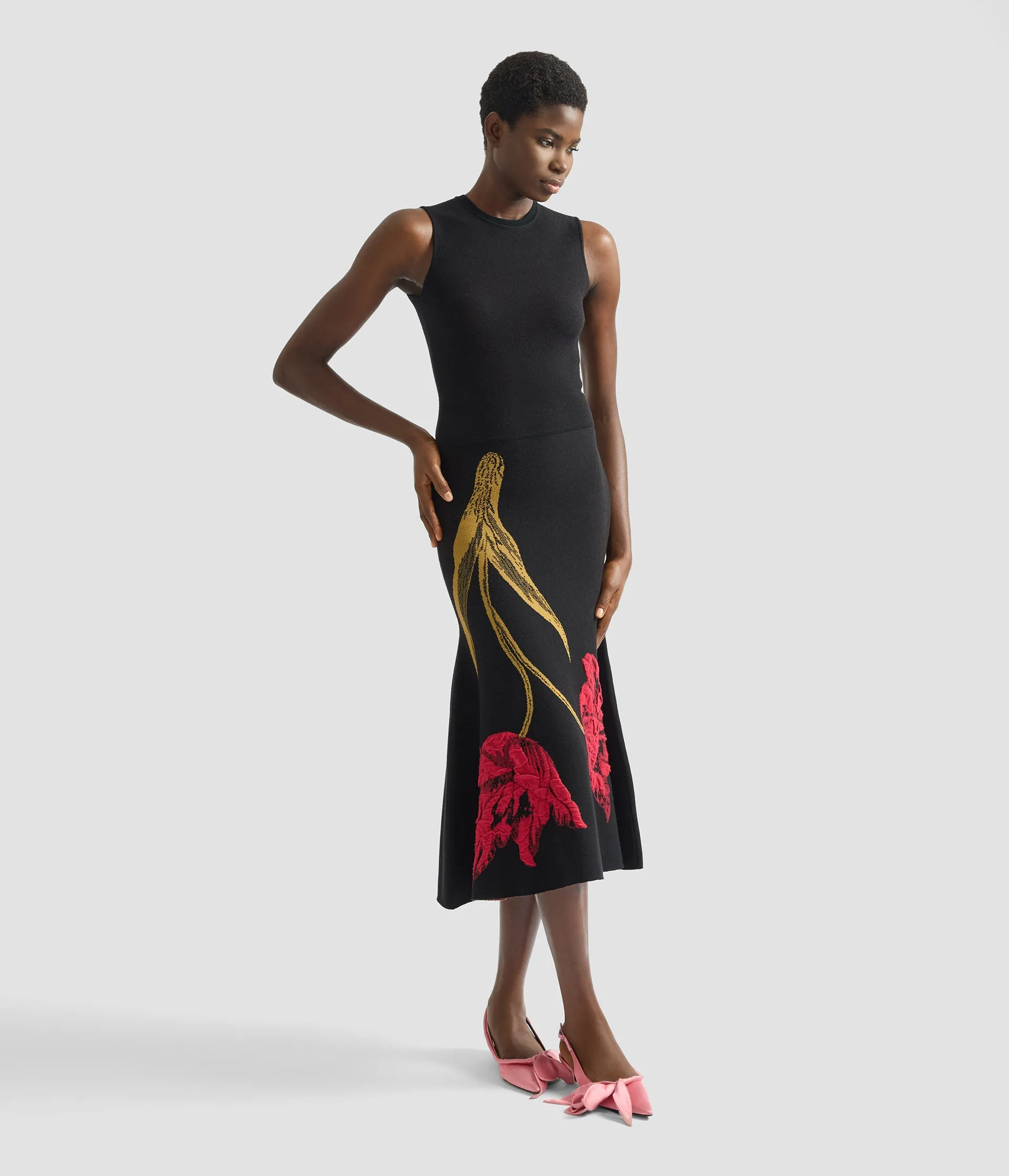 Floral Jacquard Sleeveless Knit Dress sold by ERDEM product image thumbnail 2