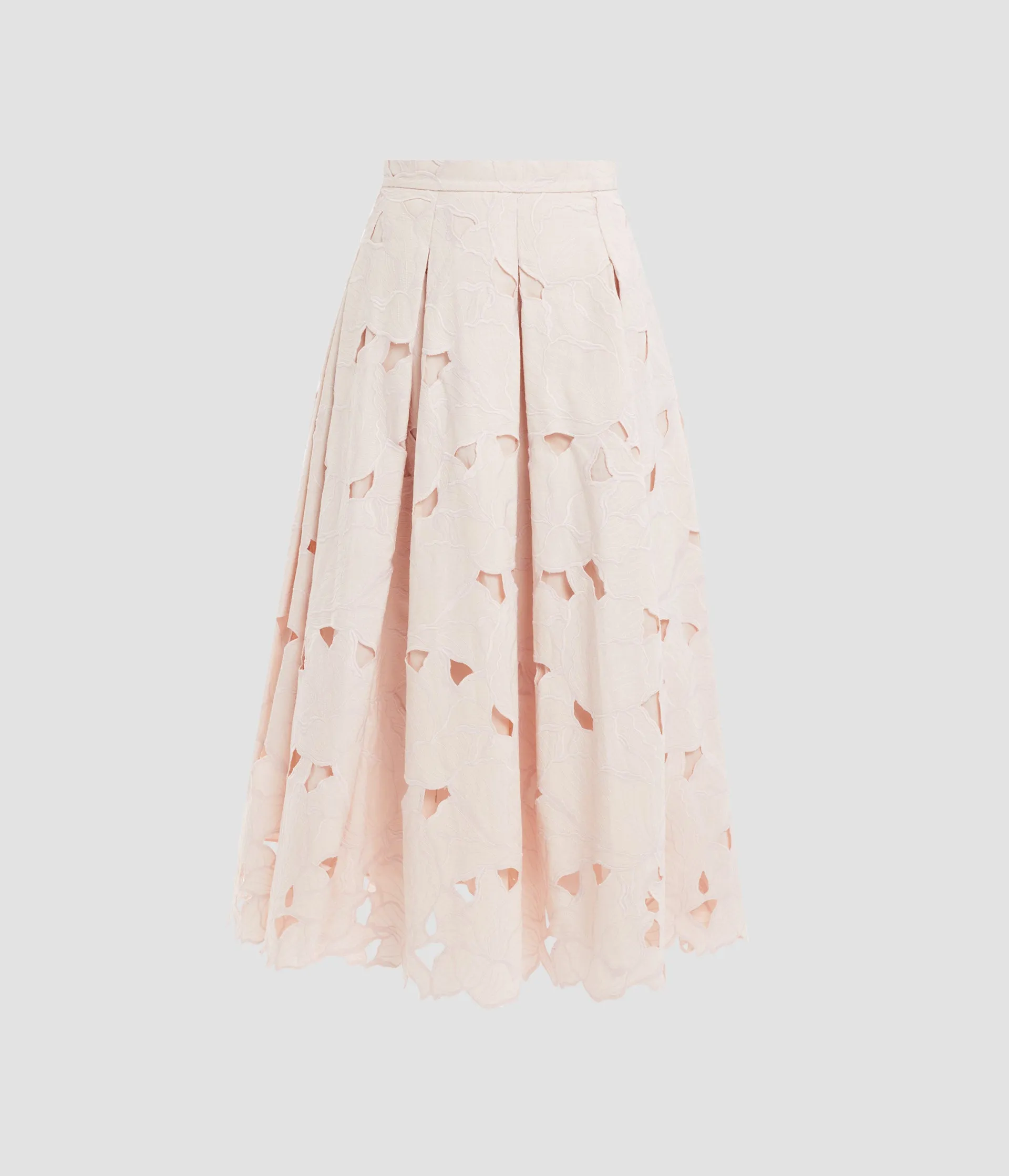 Floral Cutwork Pleated Midi Skirt sold by ERDEM
