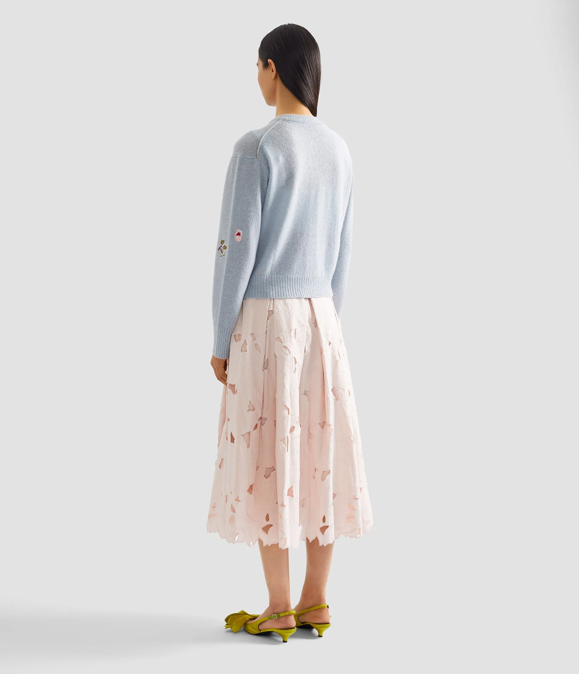 Floral Cutwork Pleated Midi Skirt sold by ERDEM product image thumbnail 4