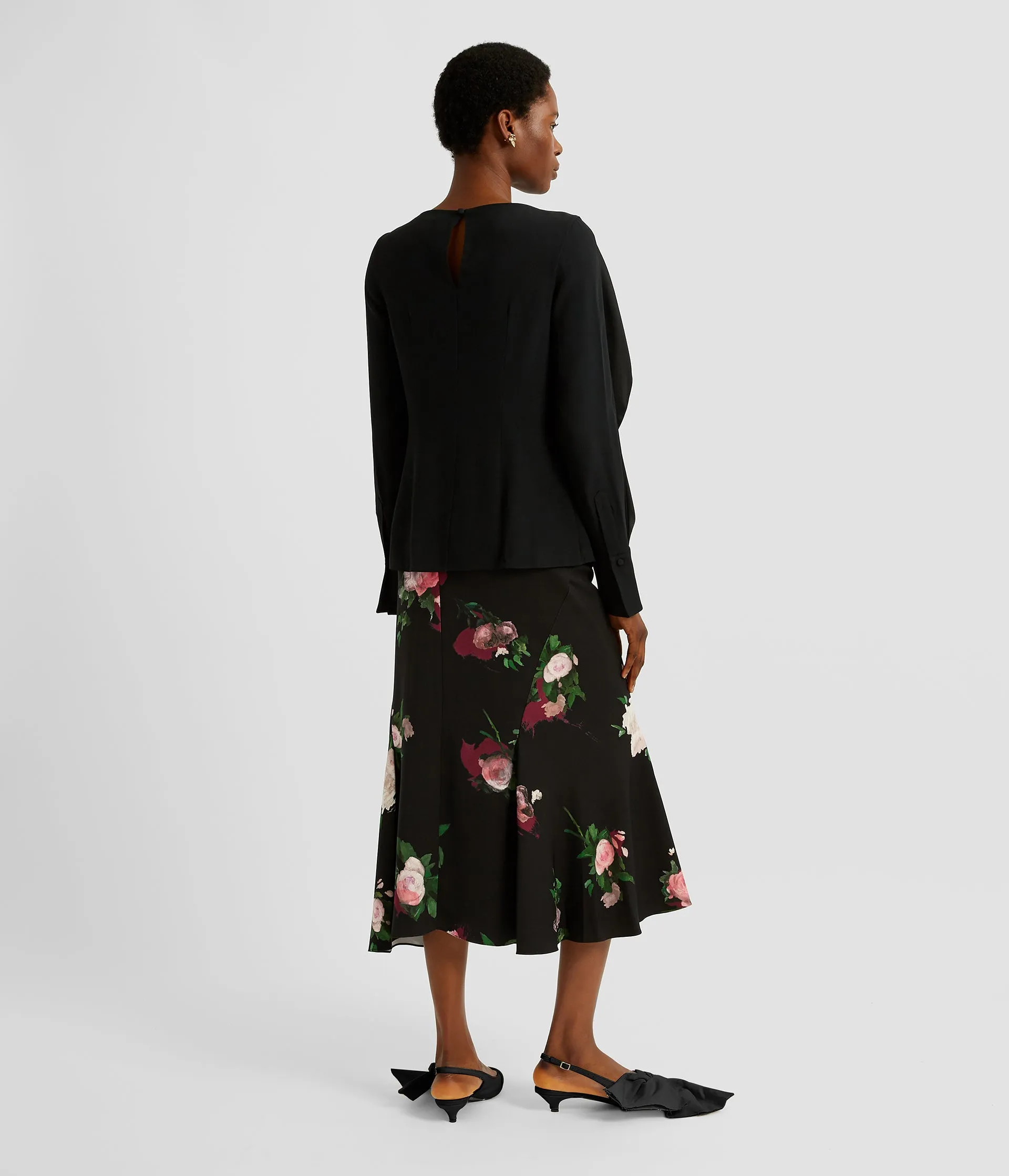 Draped Satin Cady Long Sleeve Blouse sold by ERDEM product image thumbnail 3