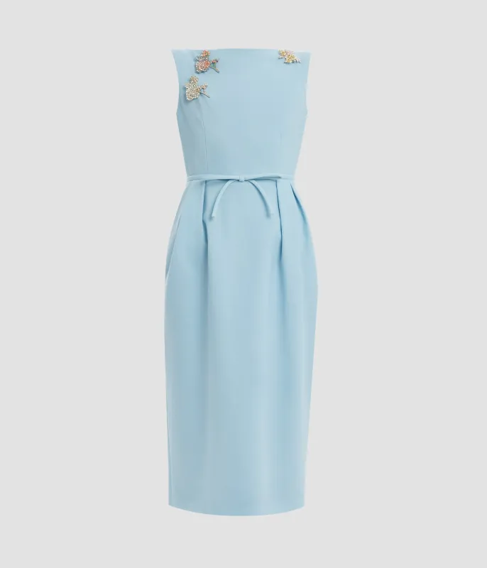 Embellished Crepe Sleeveless Midi Dress sold by ERDEM
