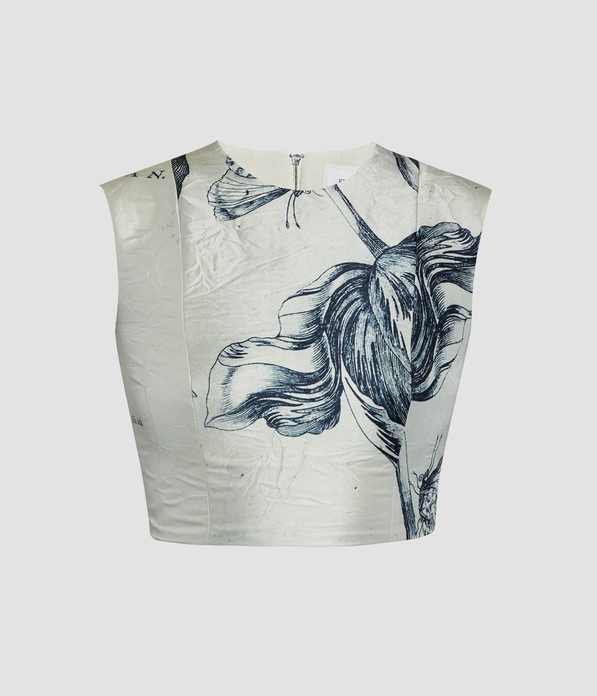 Floral Print Textured Satin Bodice Top sold by ERDEM