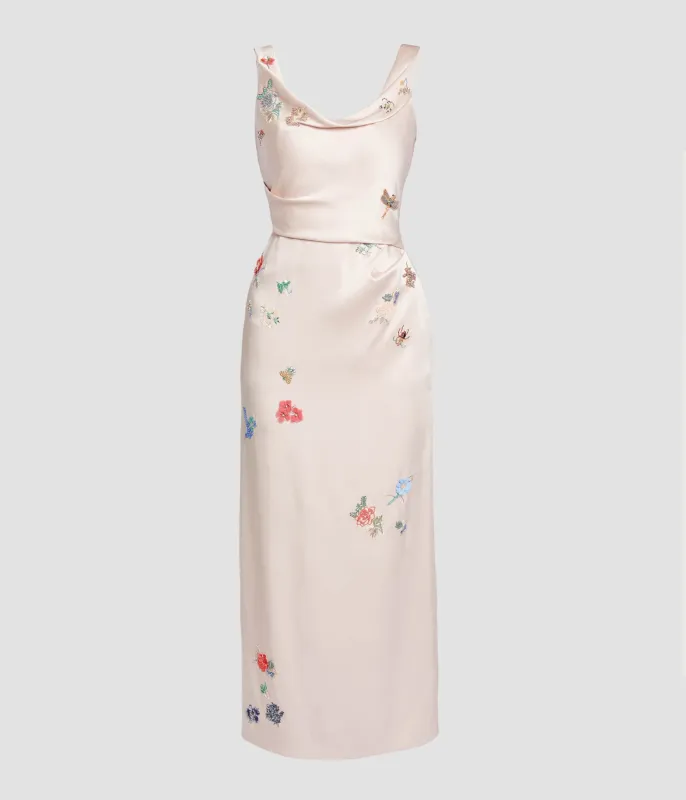Embellished Satin Cady Sleeveless Midi Dress made by ERDEM
