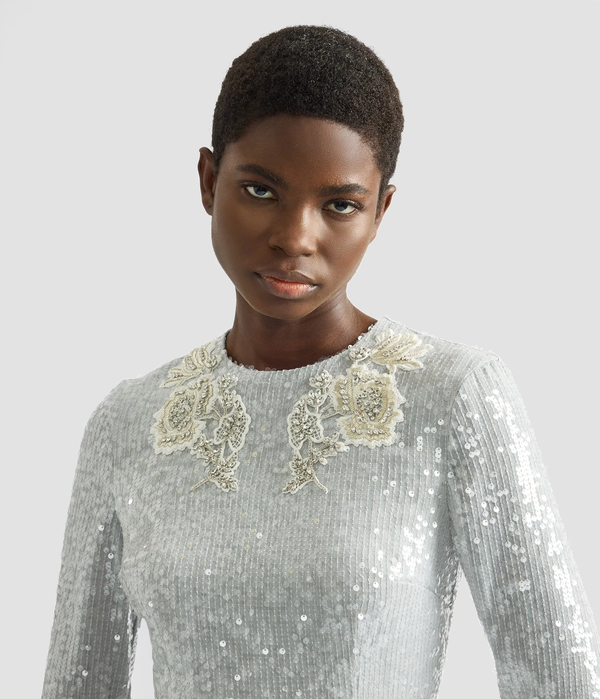 Embellished Sequins Long Sleeve Gown sold by ERDEM product image thumbnail 5