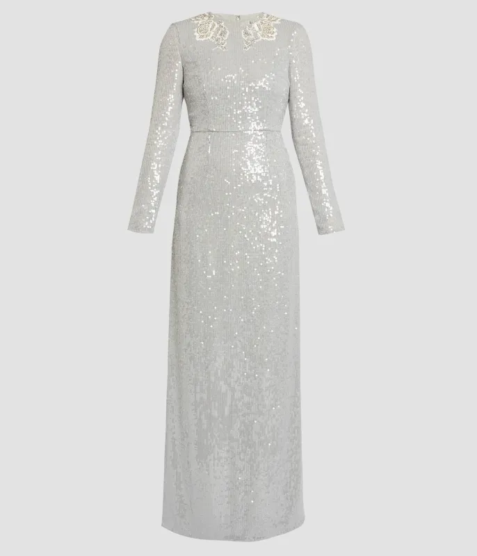 Embellished Sequins Long Sleeve Gown made by ERDEM