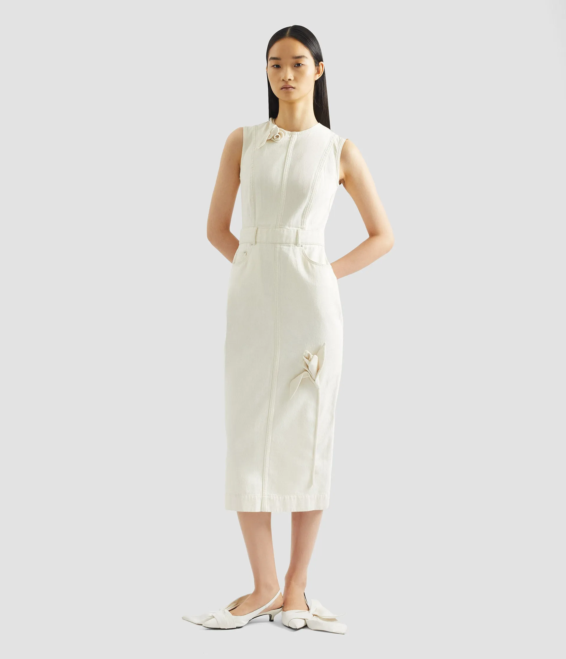 Denim Sleeveless Midi Dress sold by ERDEM product image thumbnail 2