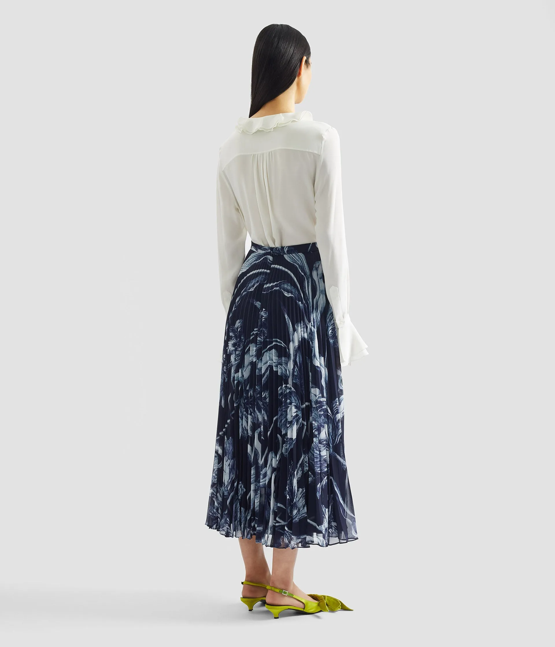 Floral Print Crepe De Chine Long Sleeve Shirt sold by ERDEM product image thumbnail 3