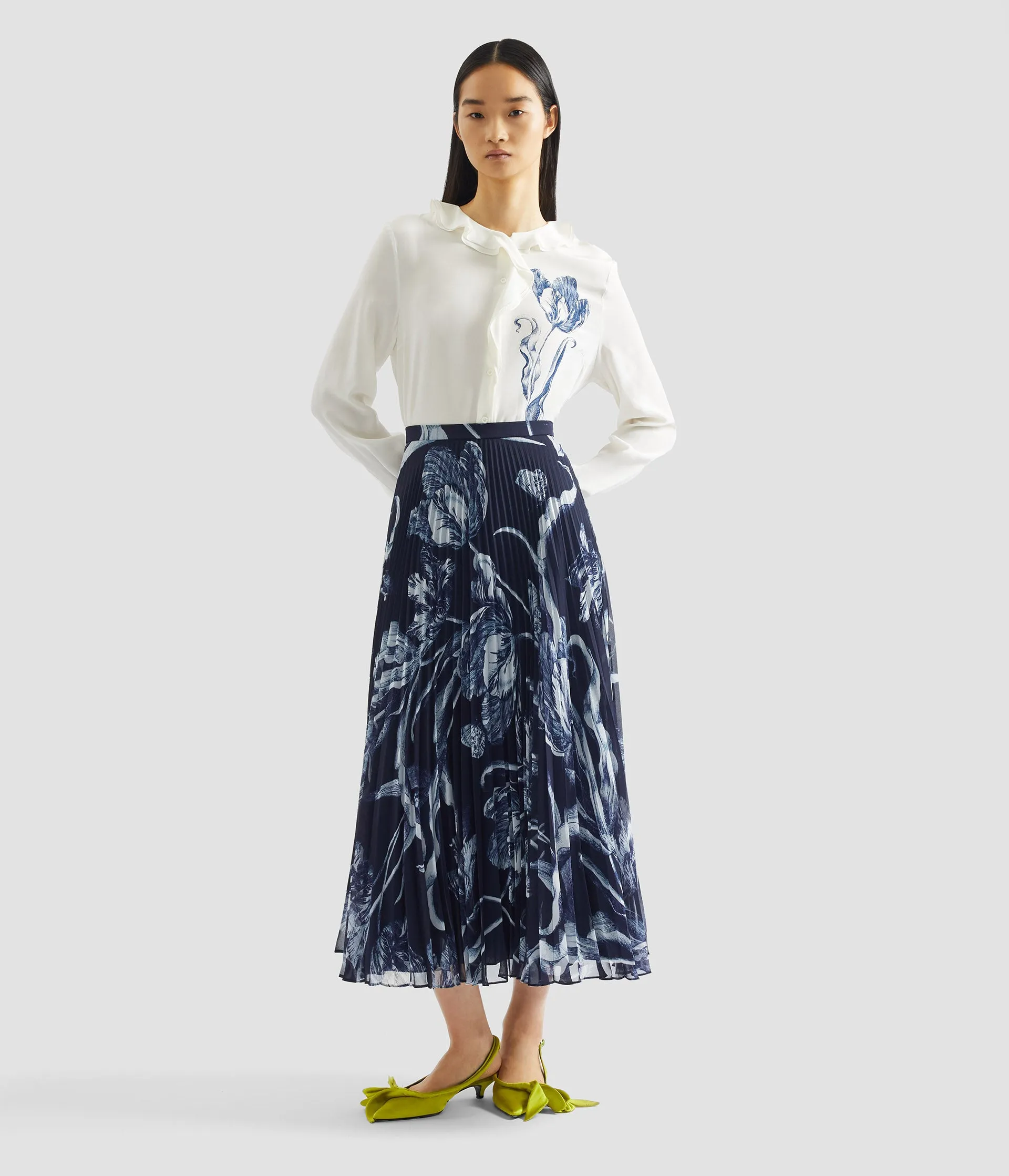 Floral Print Crepe De Chine Long Sleeve Shirt sold by ERDEM product image thumbnail 2