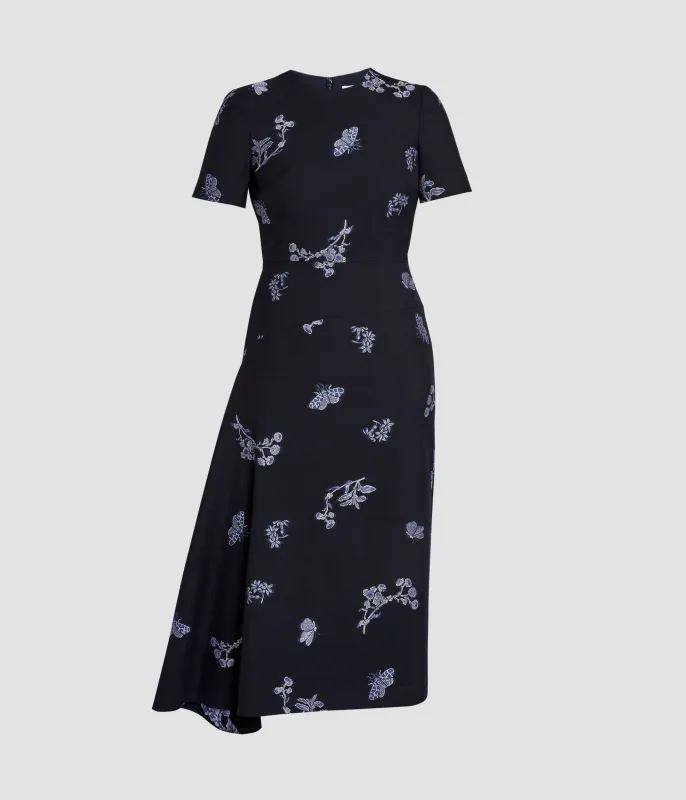 Draped Jacquard Midi Dress sold by ERDEM