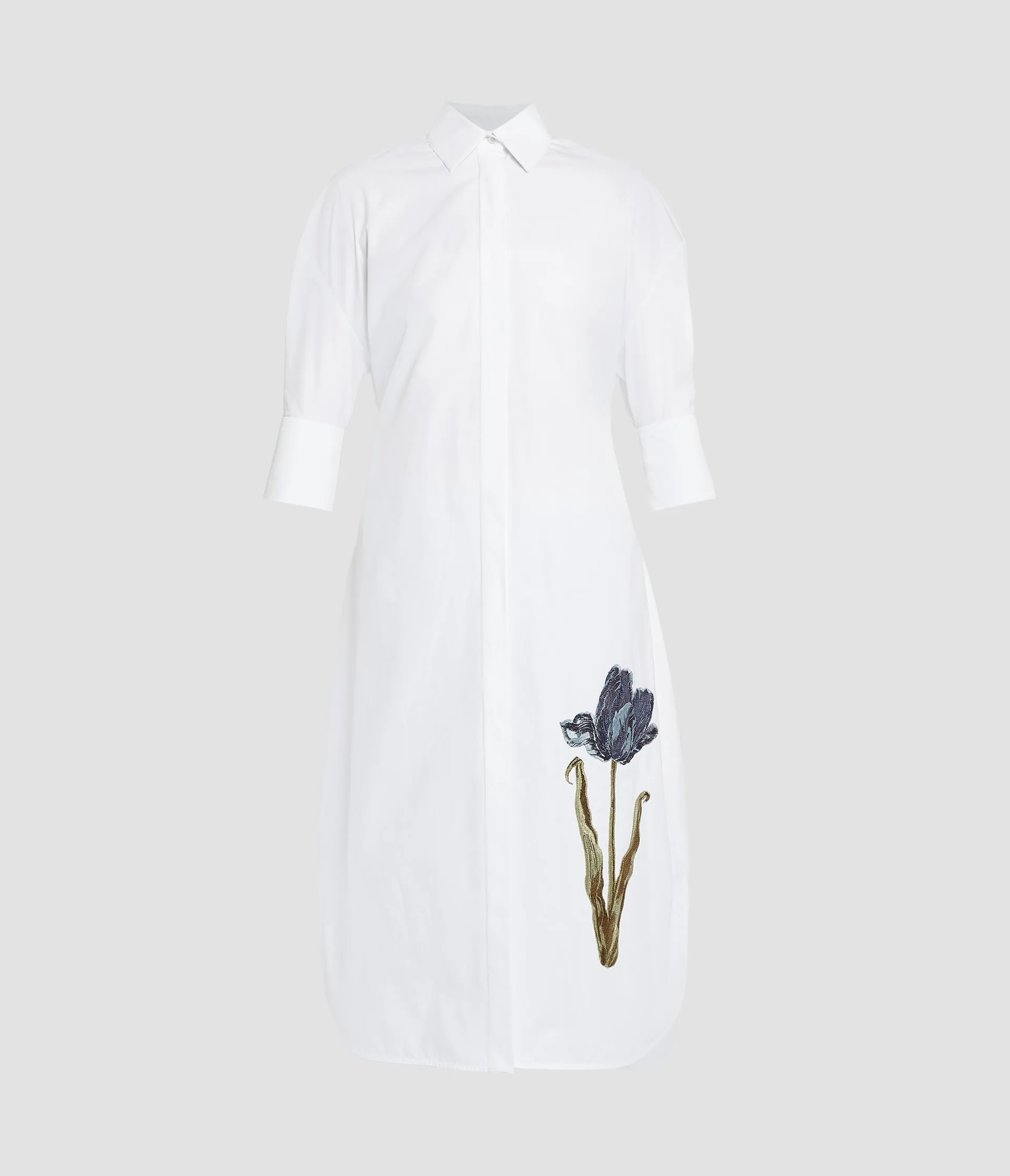 Embroidered Long Sleeve Shirt Dress sold by ERDEM