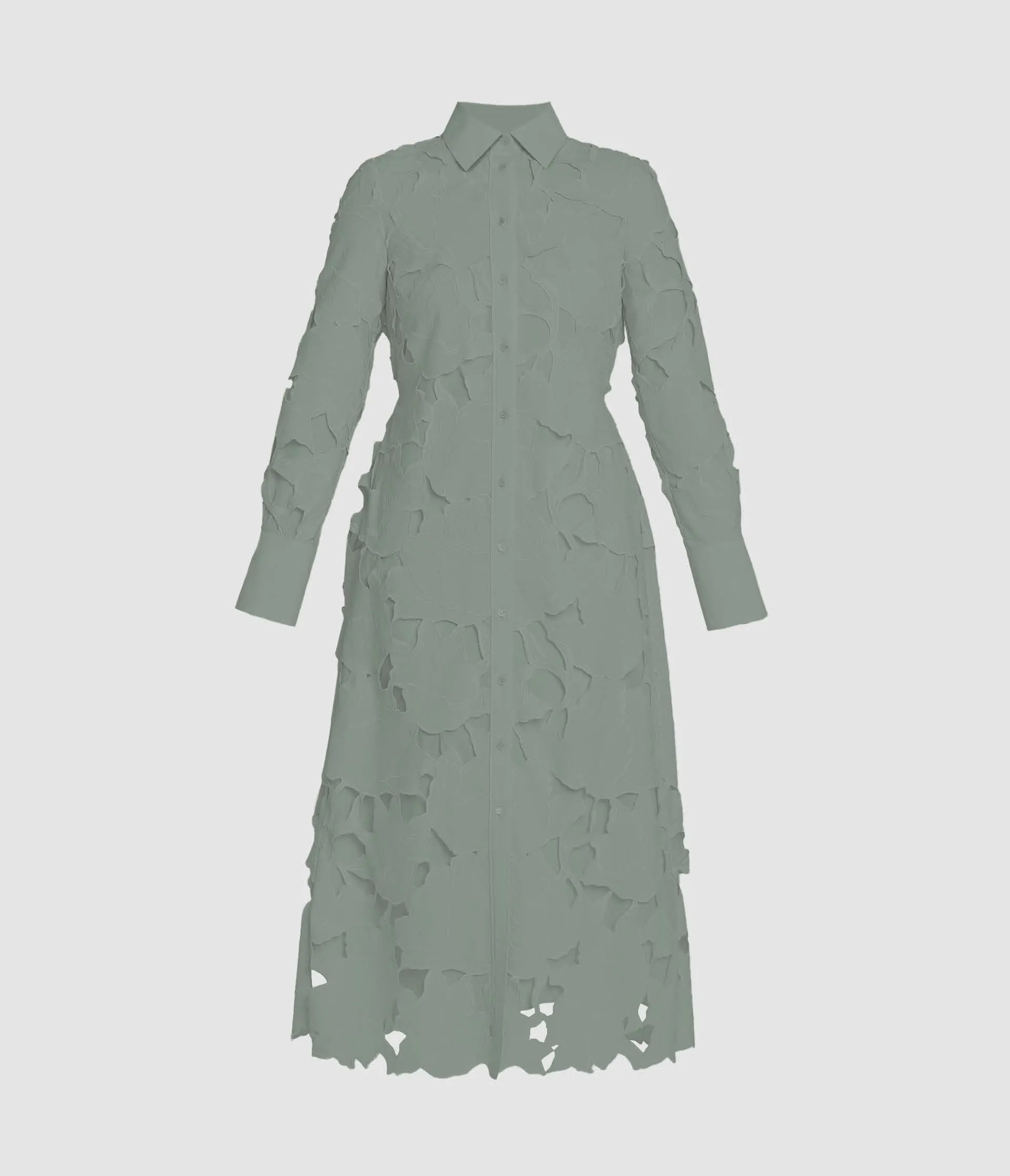 Floral Cutwork Long Sleeve Midi Dress sold by ERDEM