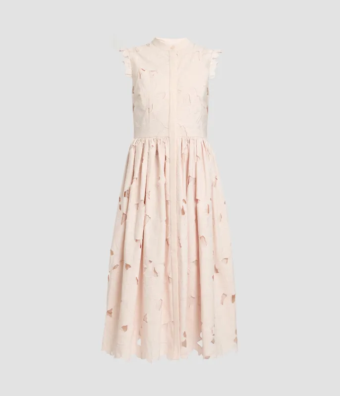 Floral Cutwork Sleeveless Midi Dress made by ERDEM