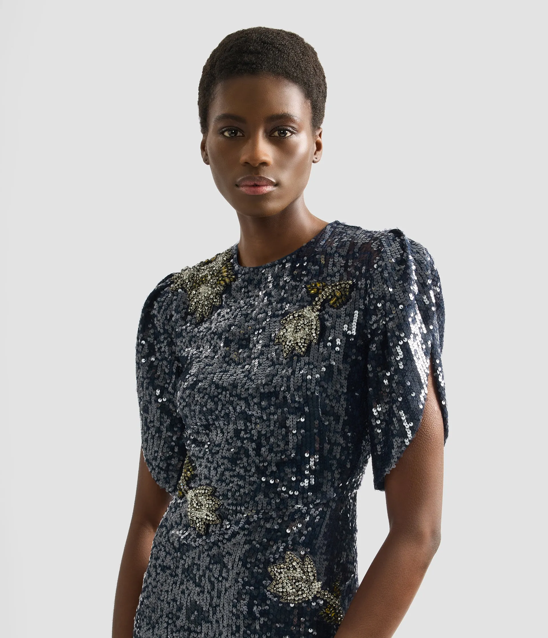 Embroidered Sequins Midi Dress sold by ERDEM product image thumbnail 4