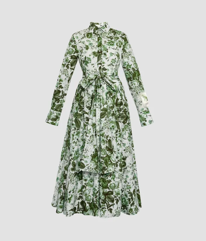 Floral Print Long Sleeve Shirt Dress sold by ERDEM