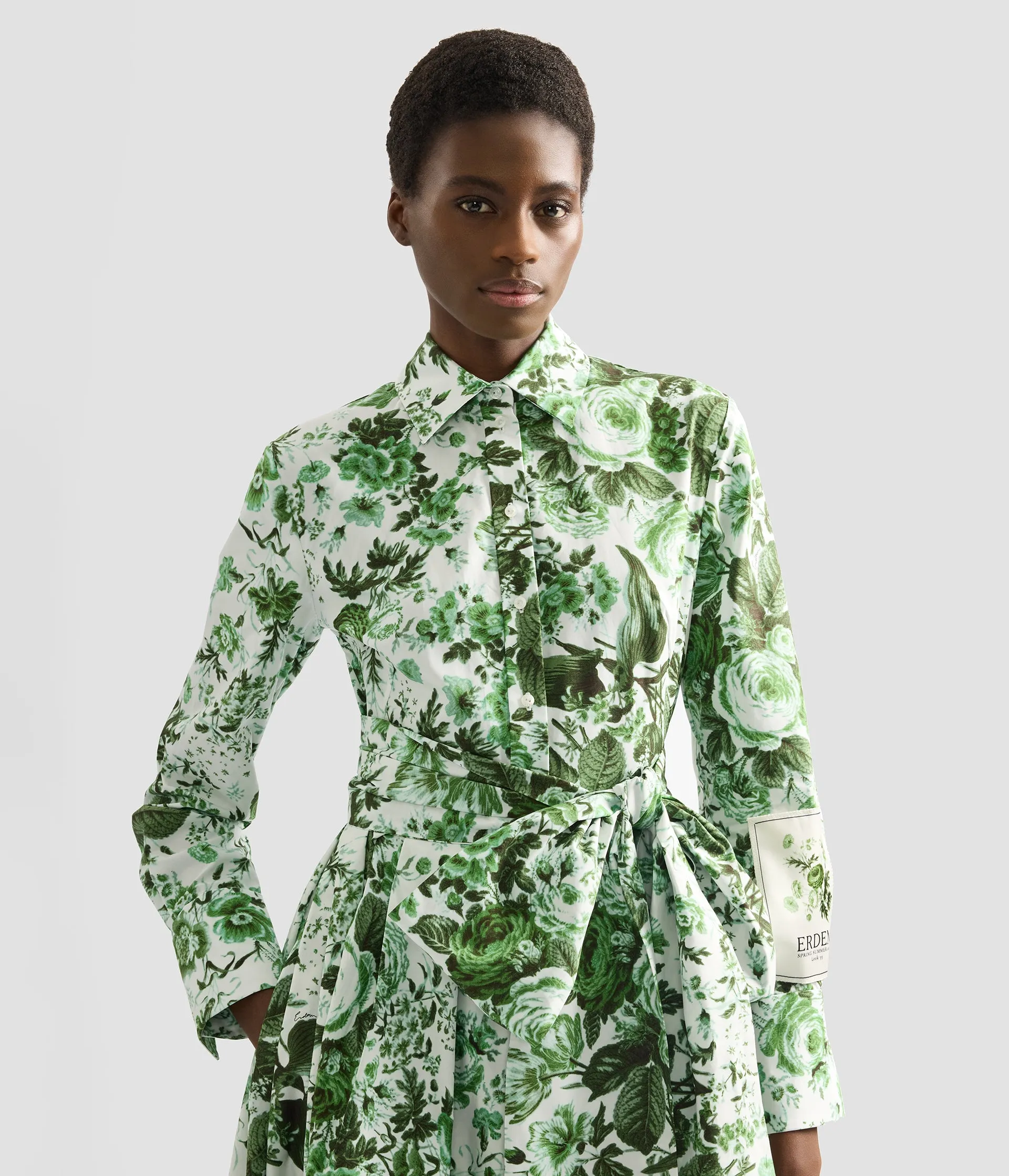 Floral Print Long Sleeve Shirt Dress sold by ERDEM product image thumbnail 4