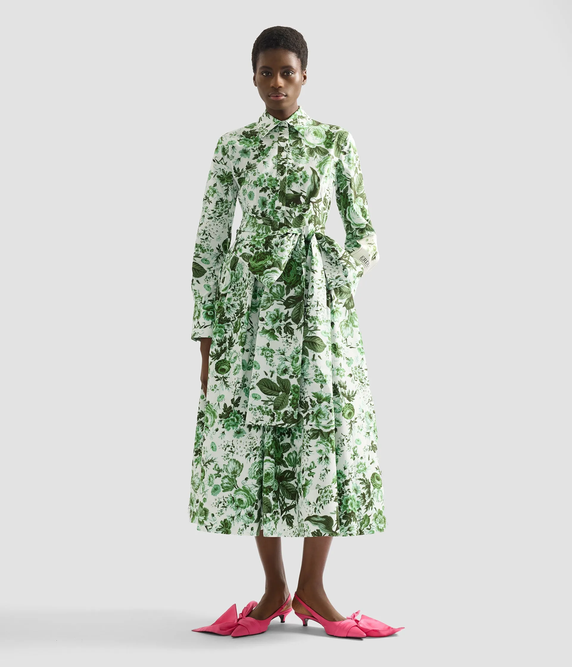 Floral Print Long Sleeve Shirt Dress sold by ERDEM product image thumbnail 2