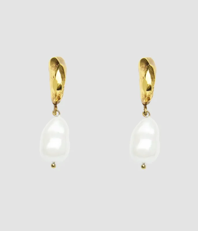 Antique Gold Pearl Earring made by ERDEM