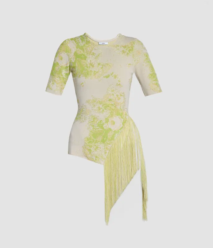 French Fray Short Sleeve Knit Top sold by ERDEM