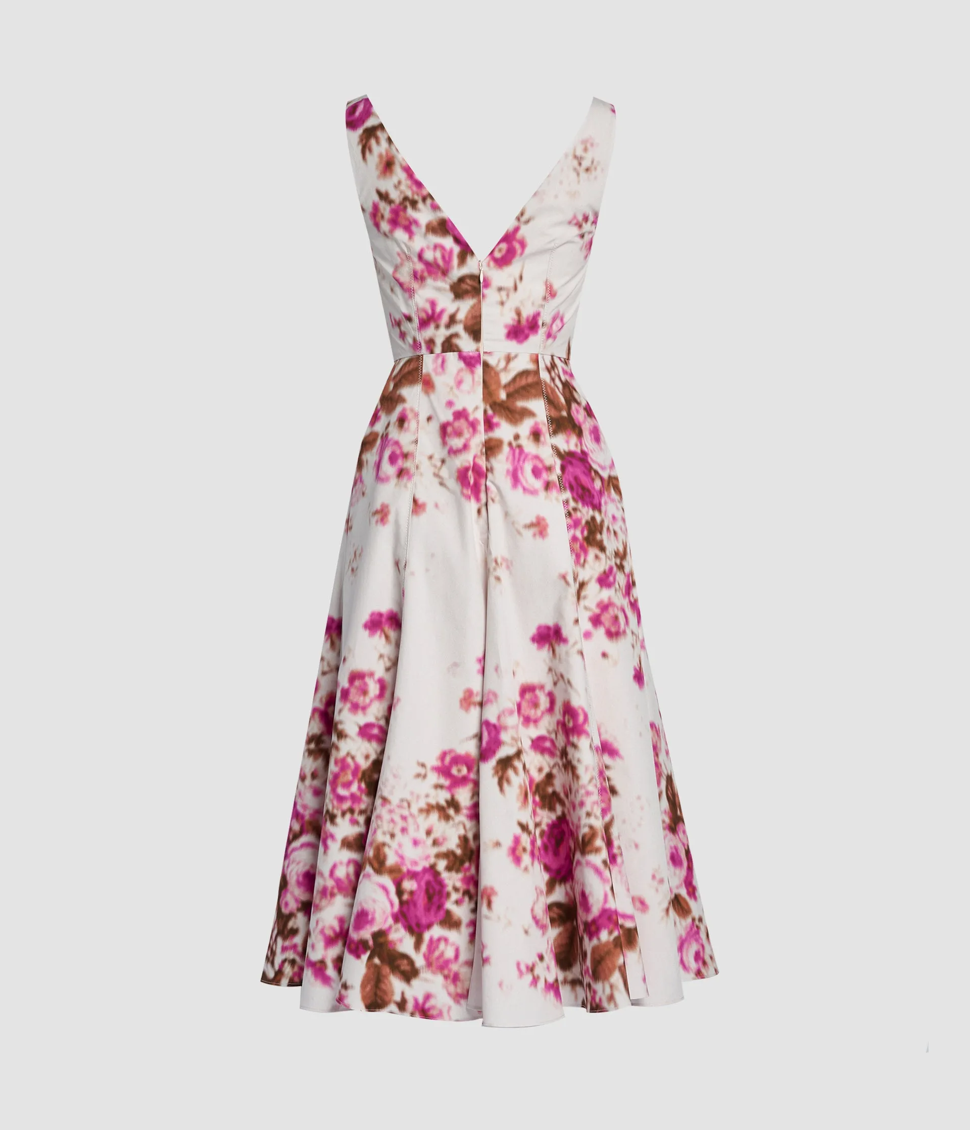 Floral Print Cotton Fit And Flared Midi Dress sold by ERDEM product image thumbnail 2
