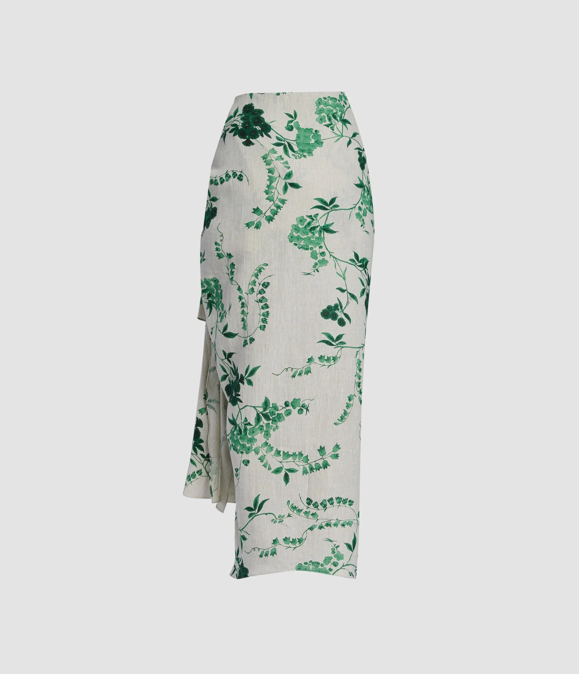 Floral Print Linen Drape Midi Skirt sold by ERDEM product image thumbnail 2