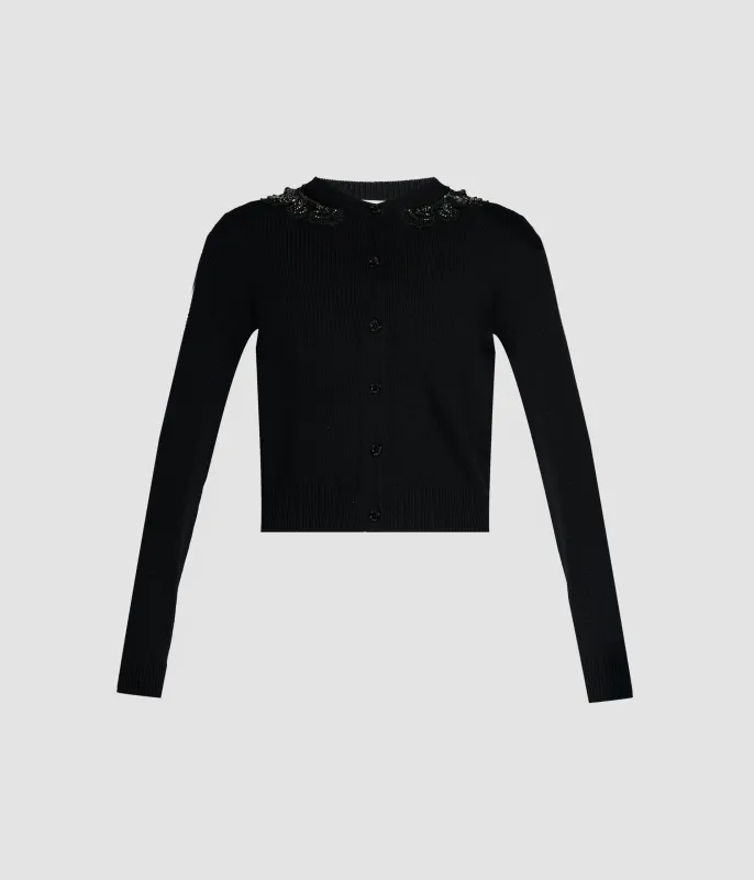 Embellished Merino Wool Cardigan made by ERDEM