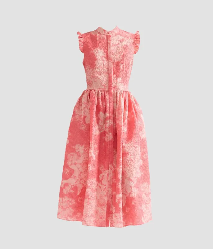 Floral Print Cotton Fit And Flared Midi Dress made by ERDEM