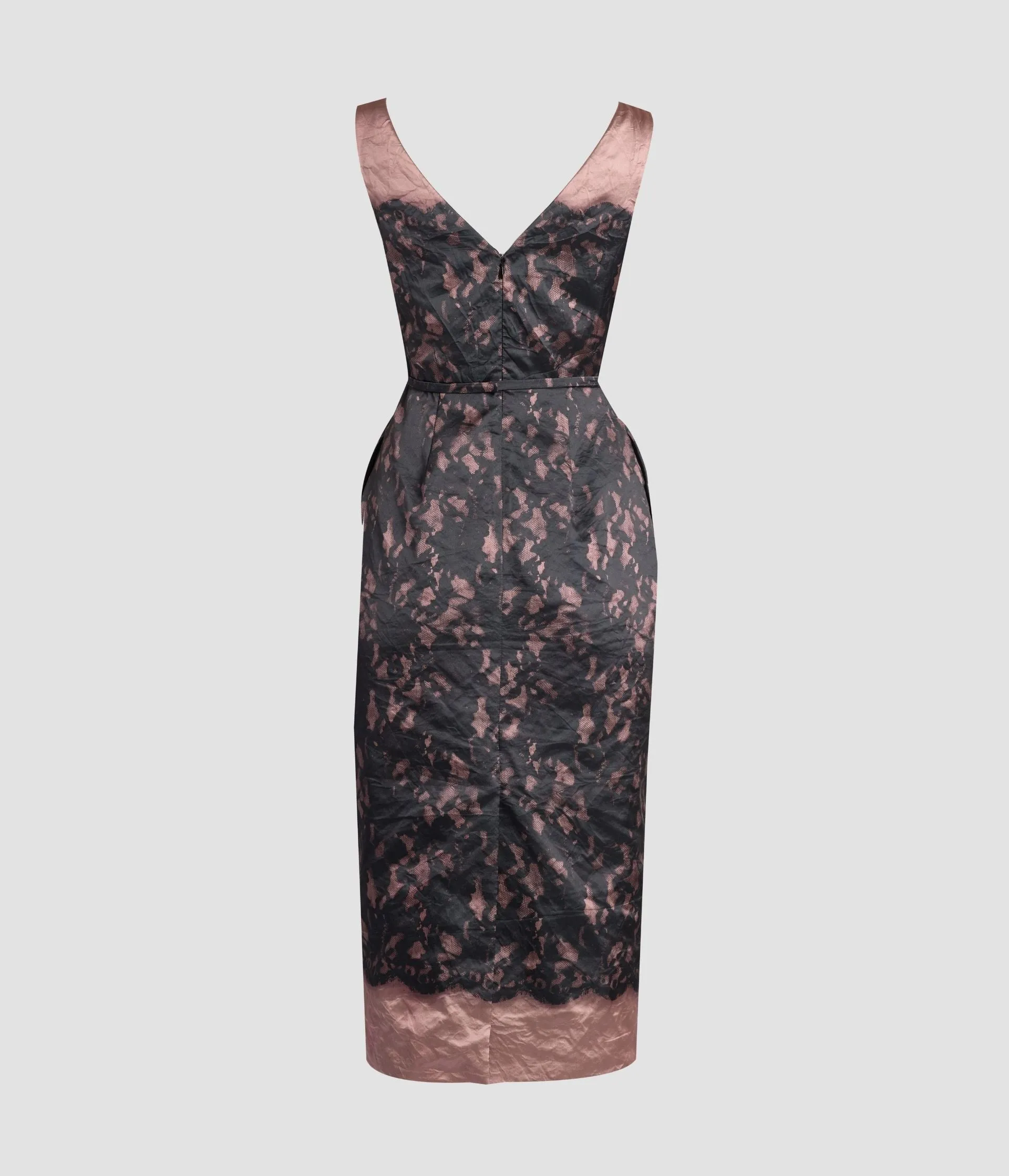 Printed Textured Satin Sleeveless Midi Dress sold by ERDEM product image thumbnail 2