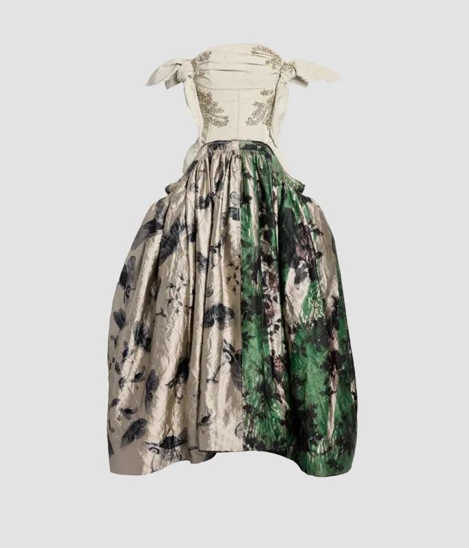 Embroidered Textured Satin Strapless Midi Dress sold by ERDEM