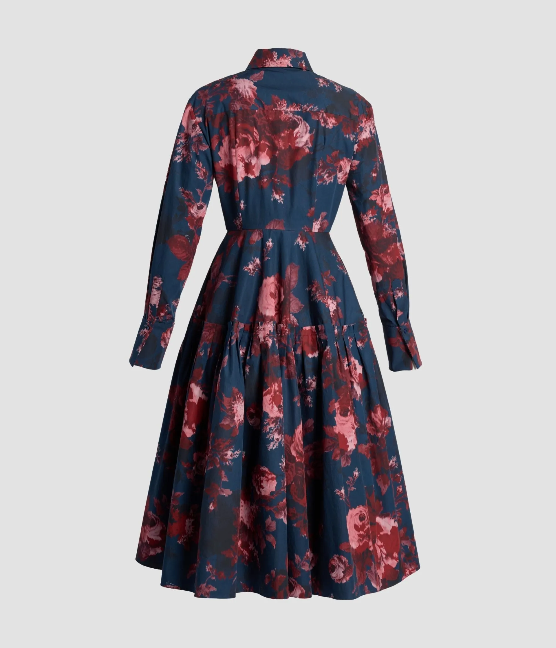Floral Cotton Draped Long Sleeve Shirt Dress sold by ERDEM product image thumbnail 2