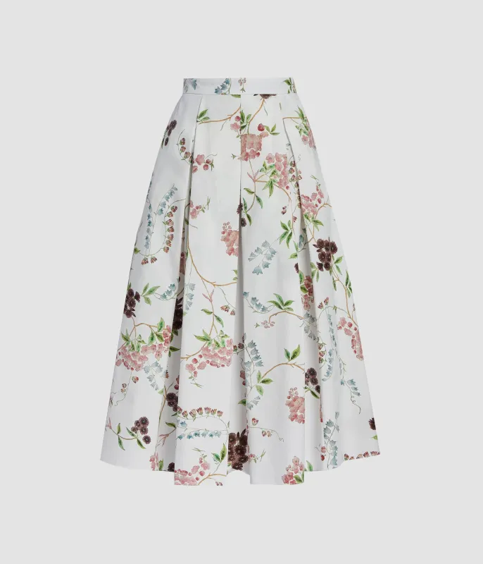 Floral Print Cotton Midi Full Skirt made by ERDEM