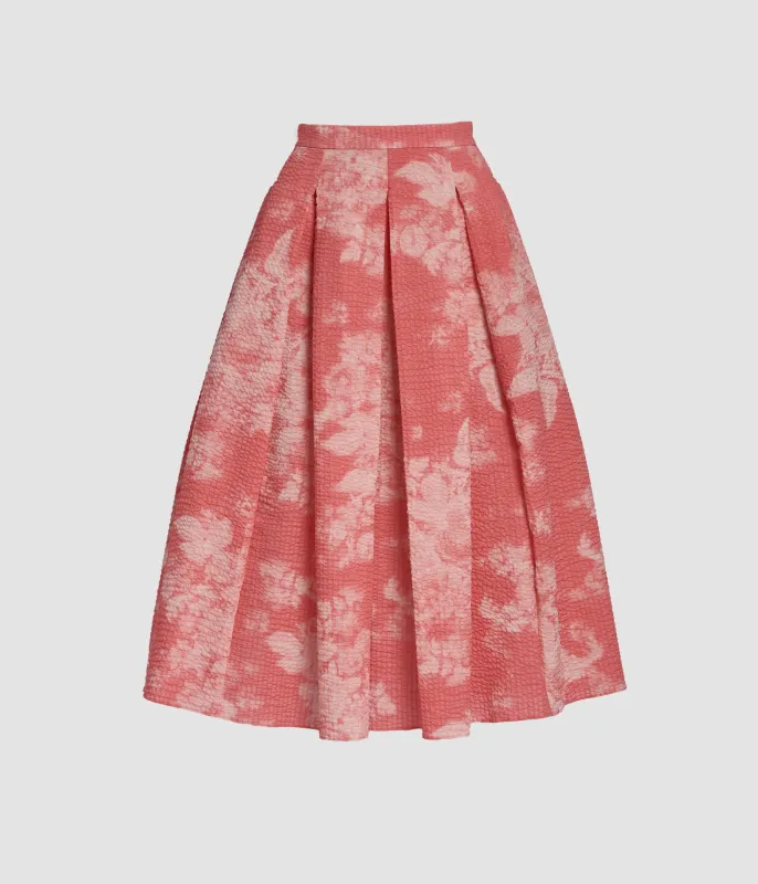 Floral Print Cotton Midi Full Skirt made by ERDEM