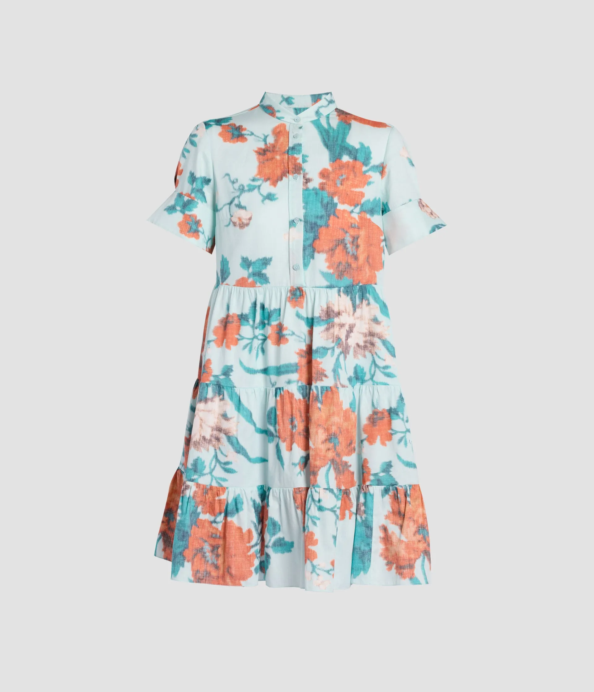 Floral Print Cotton Tiered Mini Dress sold by ERDEM