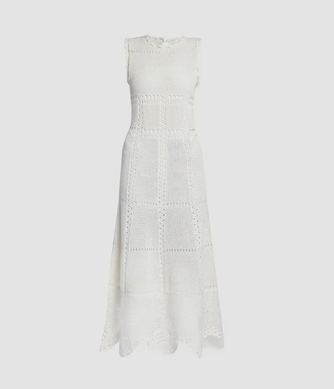 Cotton Crochet Flared Midi Dress made by ERDEM