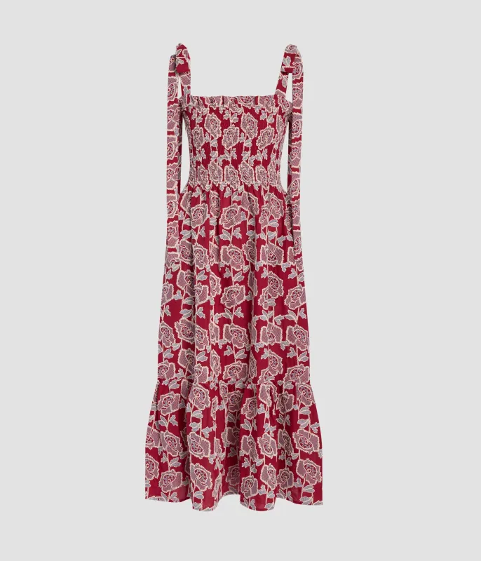 Floral Embroidered Cotton Sleeveless Midi Dress made by ERDEM