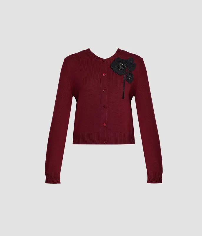 Embellished Merino Wool Cardigan made by ERDEM