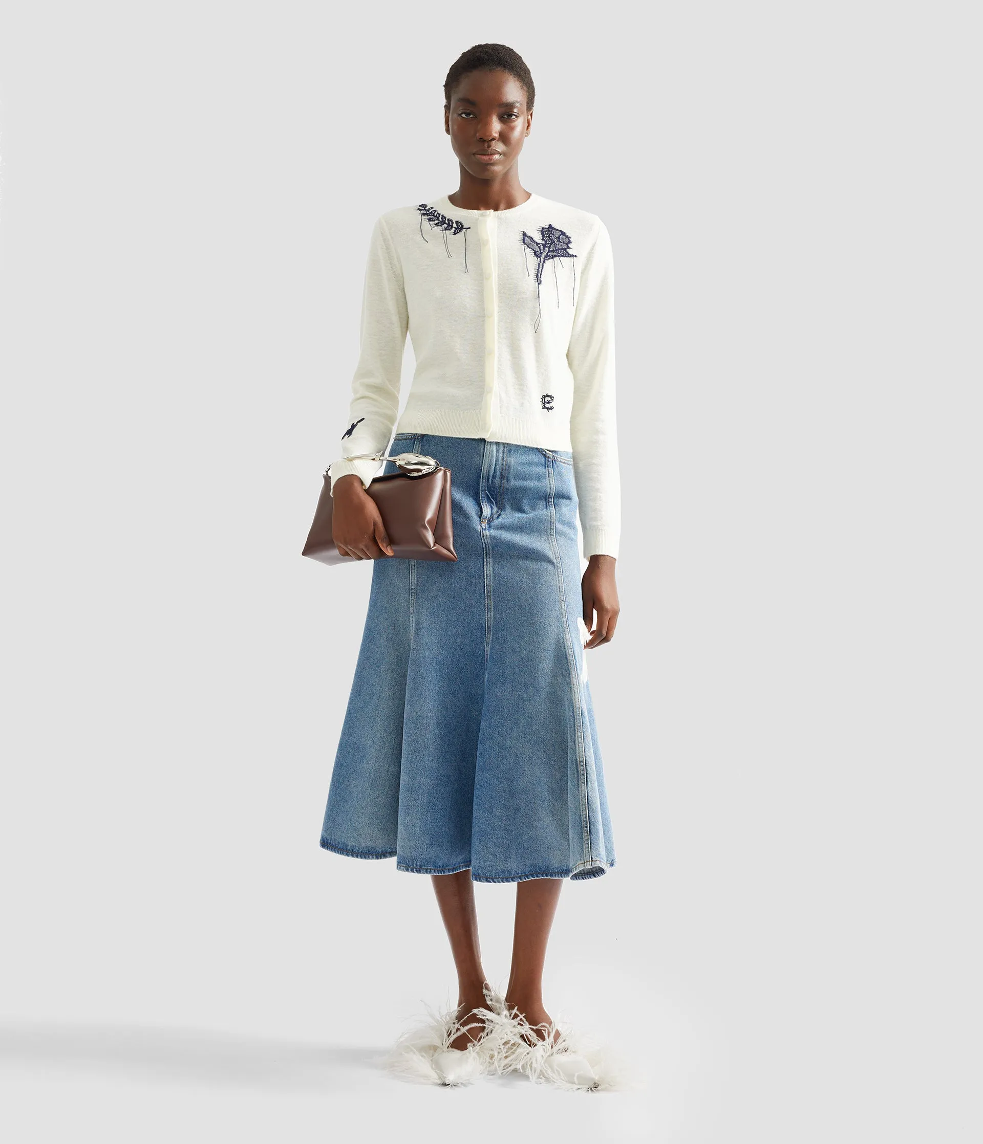 Fine Alpaca Blend Fitted Cardigan sold by ERDEM product image thumbnail 2
