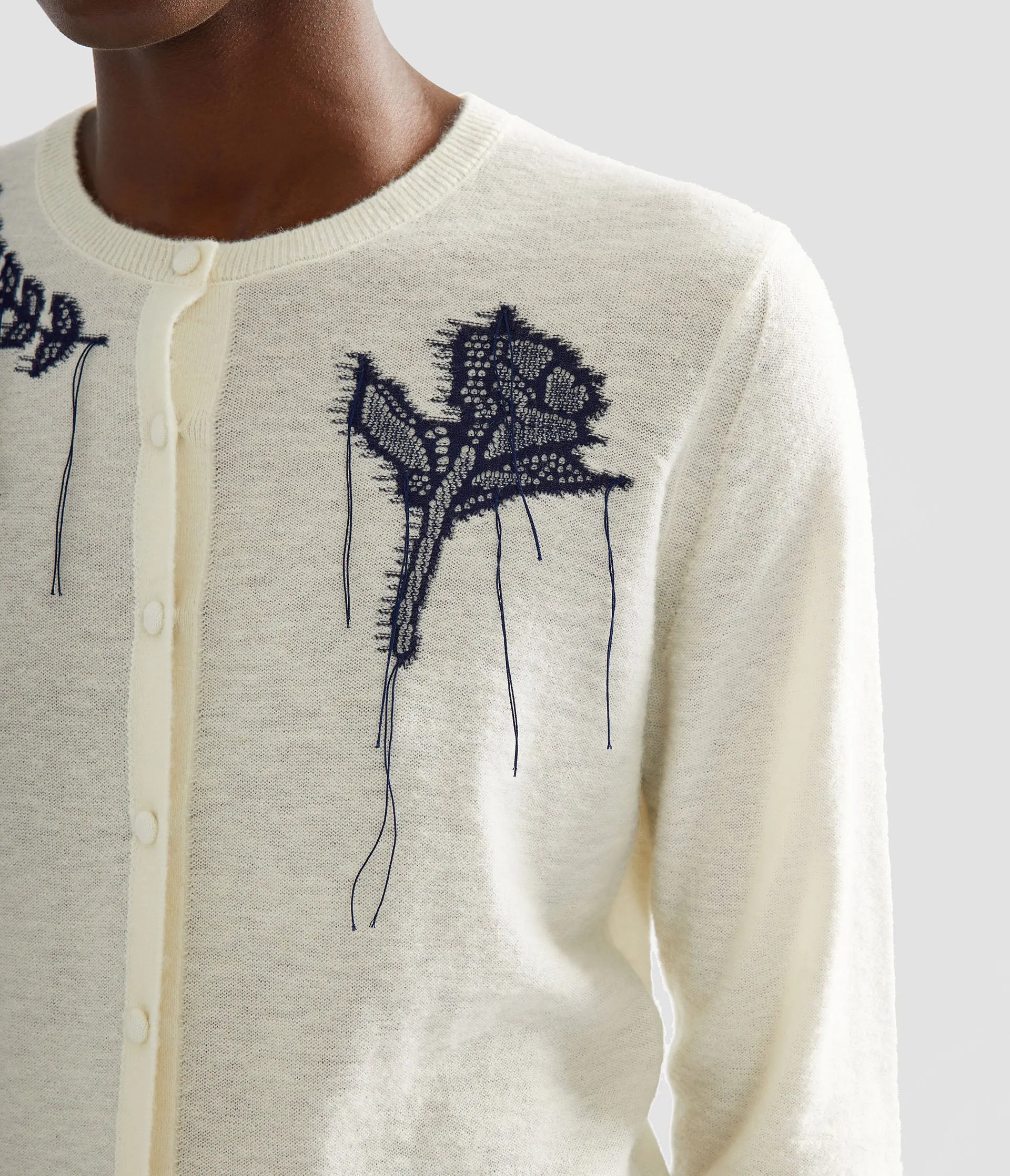 Fine Alpaca Blend Fitted Cardigan sold by ERDEM product image thumbnail 5