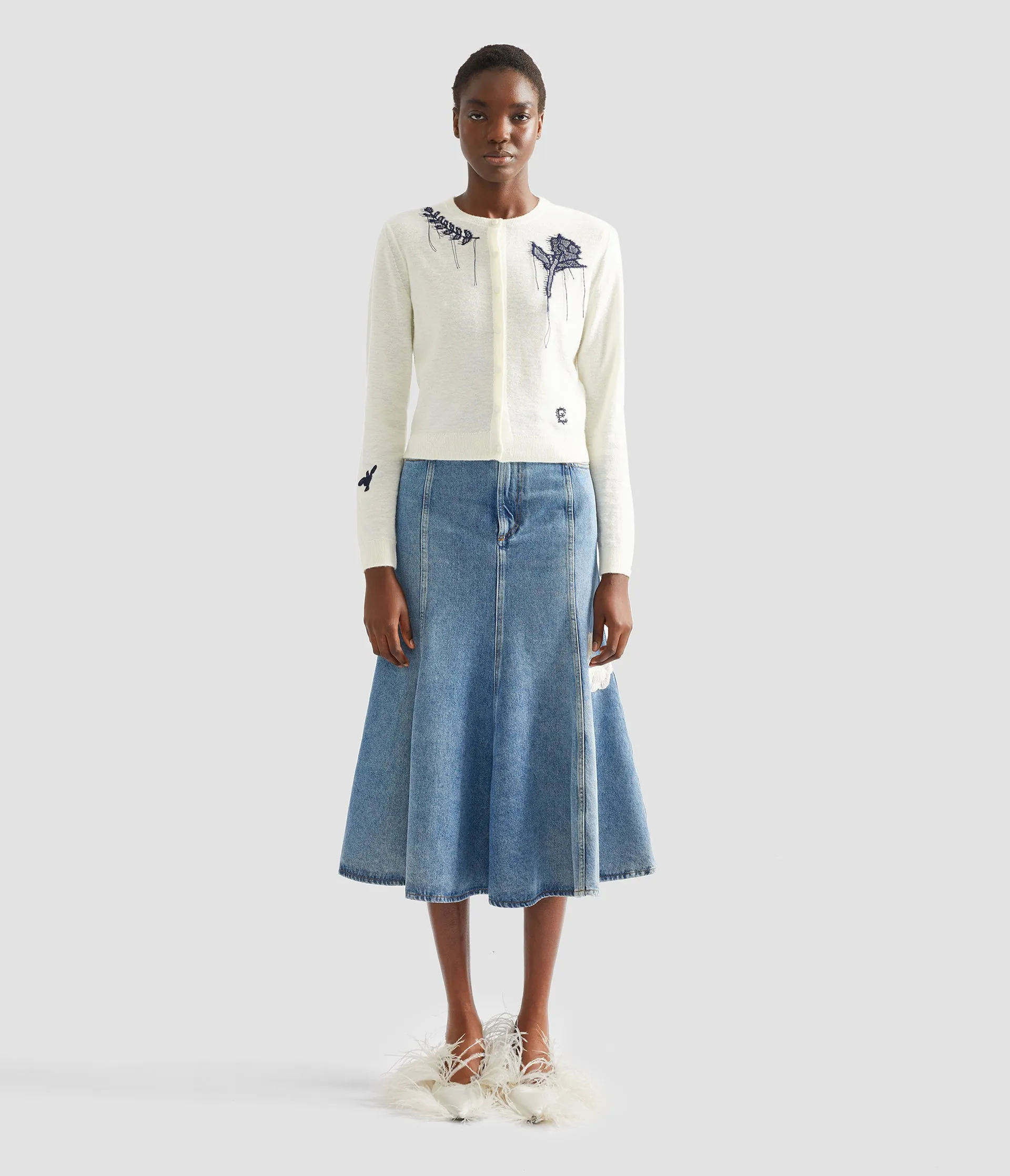 Fine Alpaca Blend Fitted Cardigan sold by ERDEM product image thumbnail 4