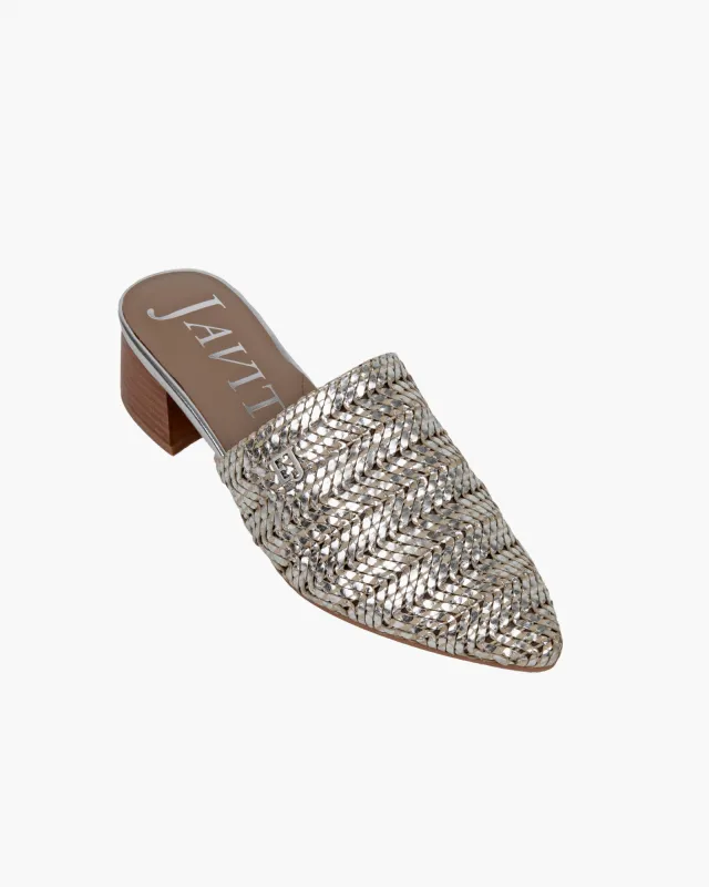 Aura Mule Silver sold by Eric Javits