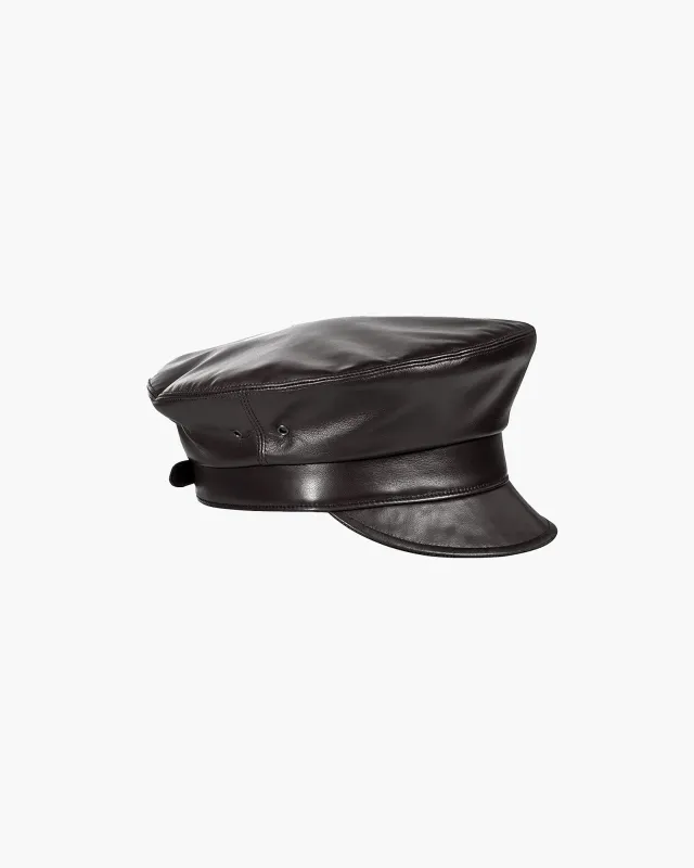 Night Porter Leather Cap made by Eric Javits