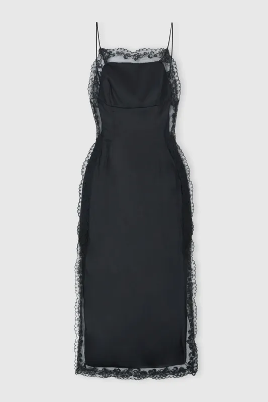 Lingerie-Style Dress in Stretch Silk with Lace Details made by Ermanno Scervino