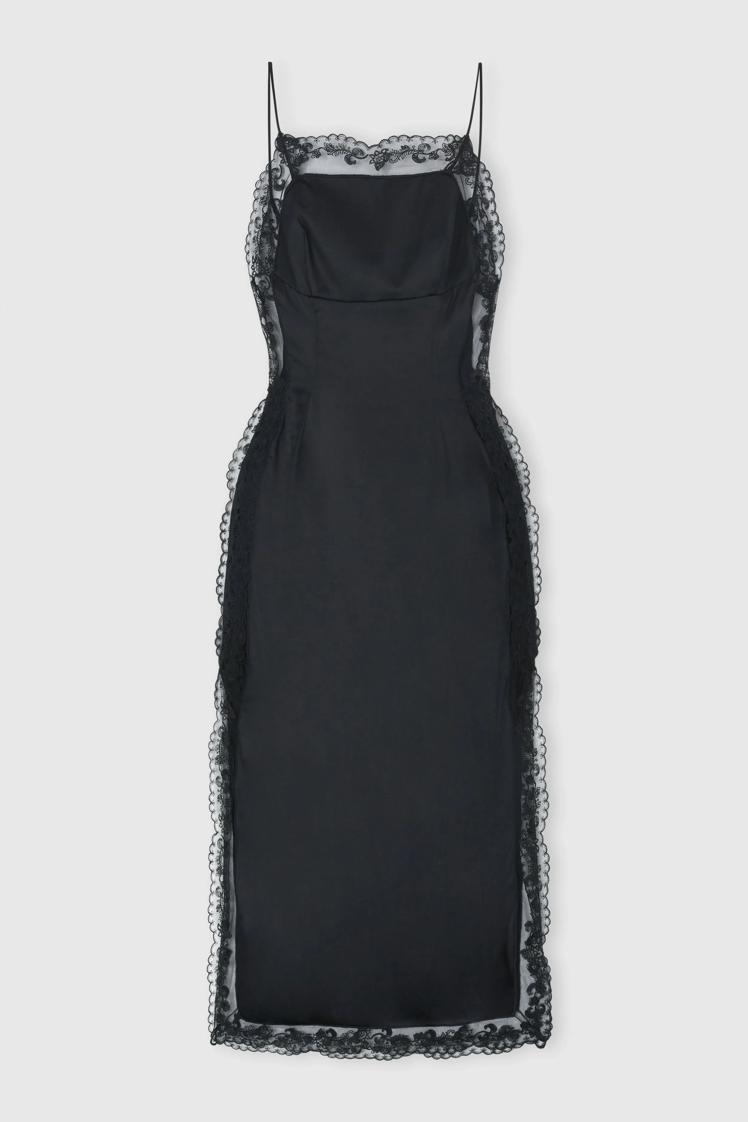 Lingerie-Style Dress in Stretch Silk with Lace Details sold by Ermanno Scervino