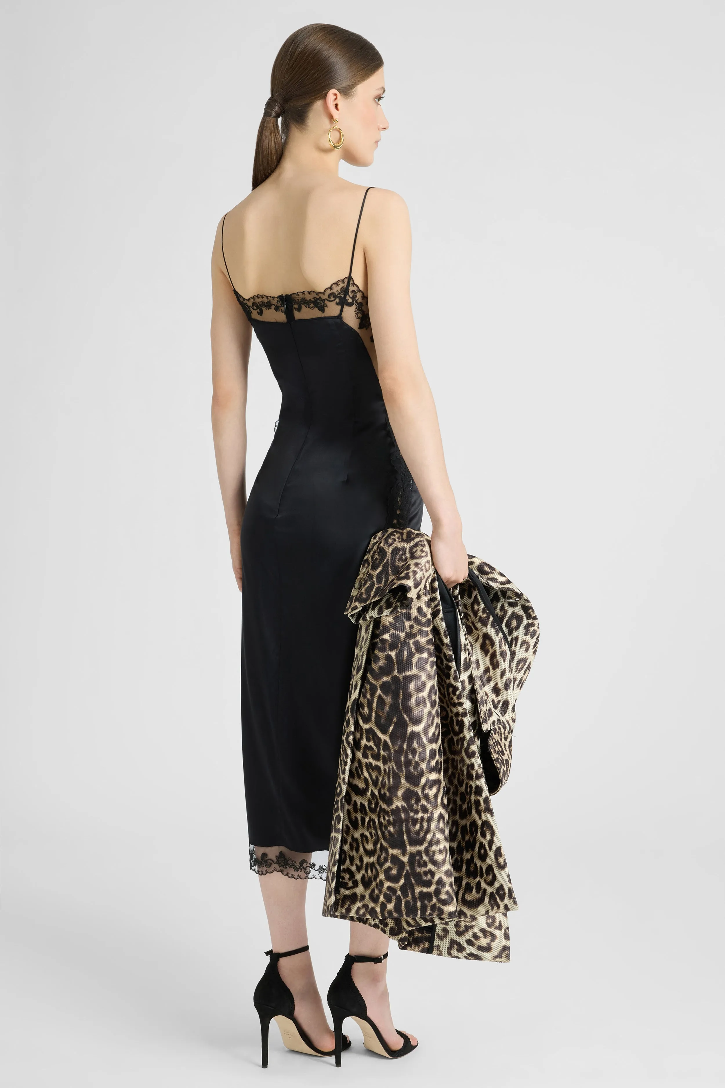 Lingerie-Style Dress in Stretch Silk with Lace Details sold by Ermanno Scervino product image thumbnail 5