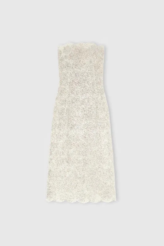 Midi bustier lace dress with crystals sold by Ermanno Scervino