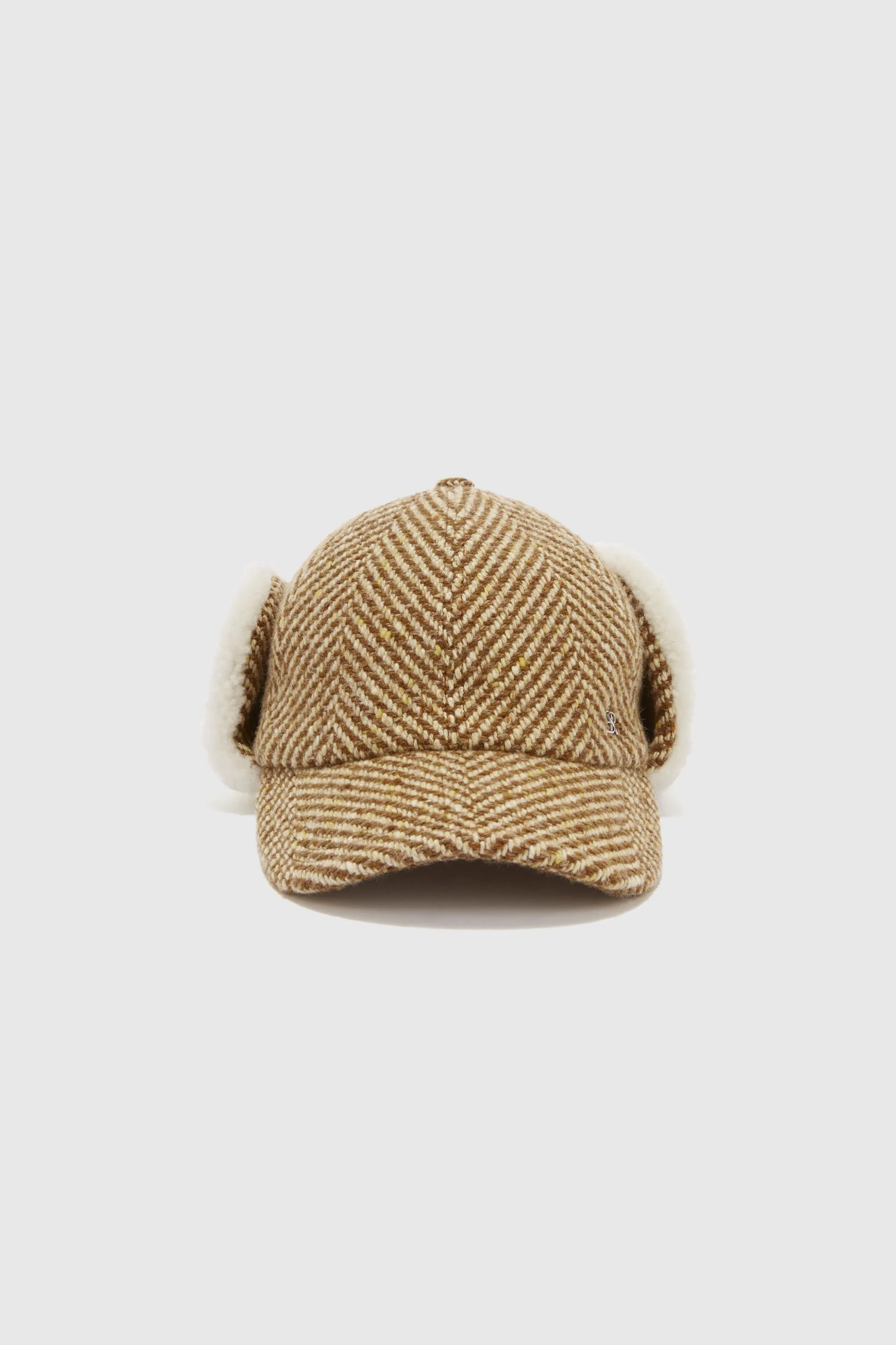 Virgin wool blend hat with herringbone pattern sold by Ermanno Scervino product image thumbnail 3
