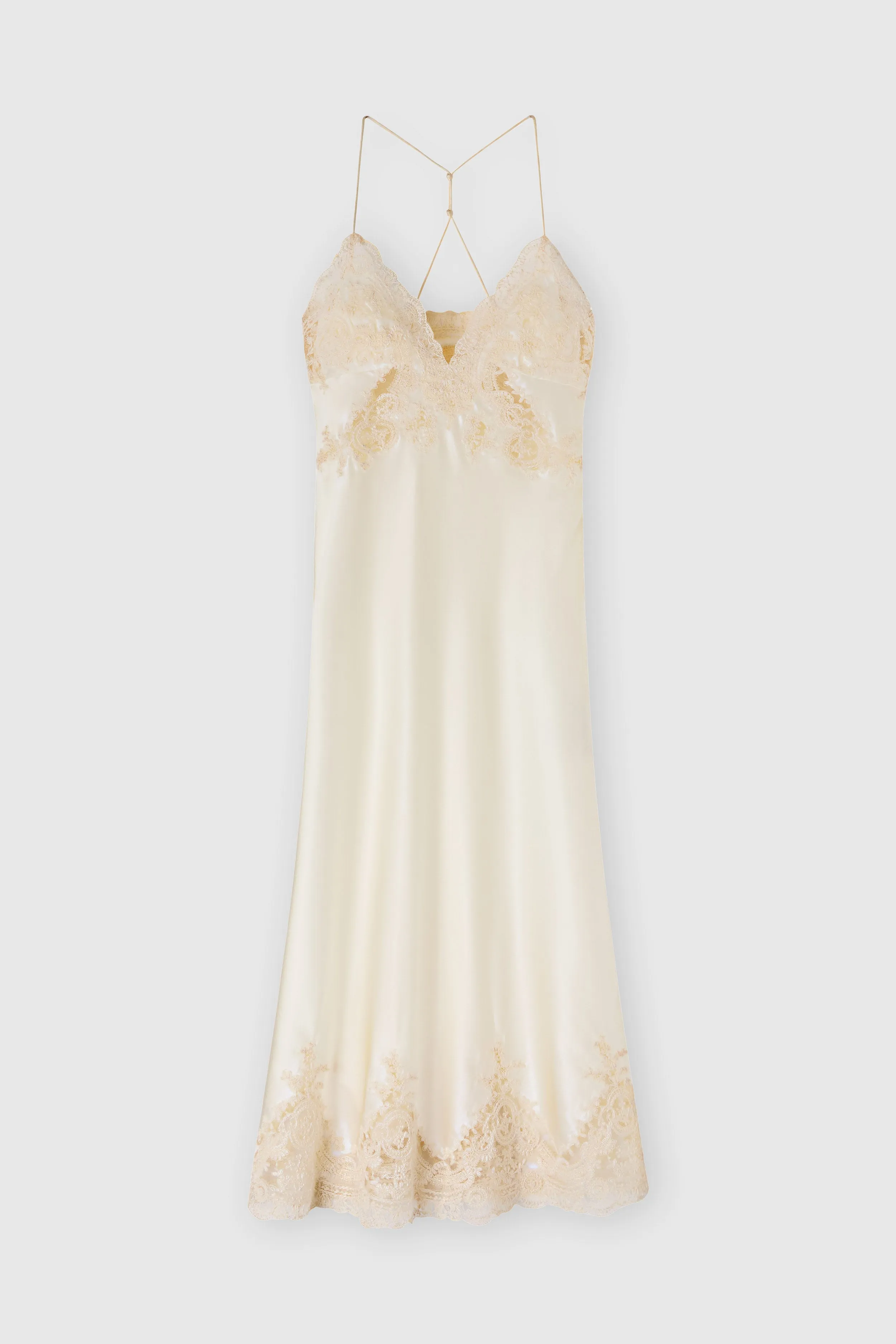 Lingerie silk dress with rebrodé lace sold by Ermanno Scervino