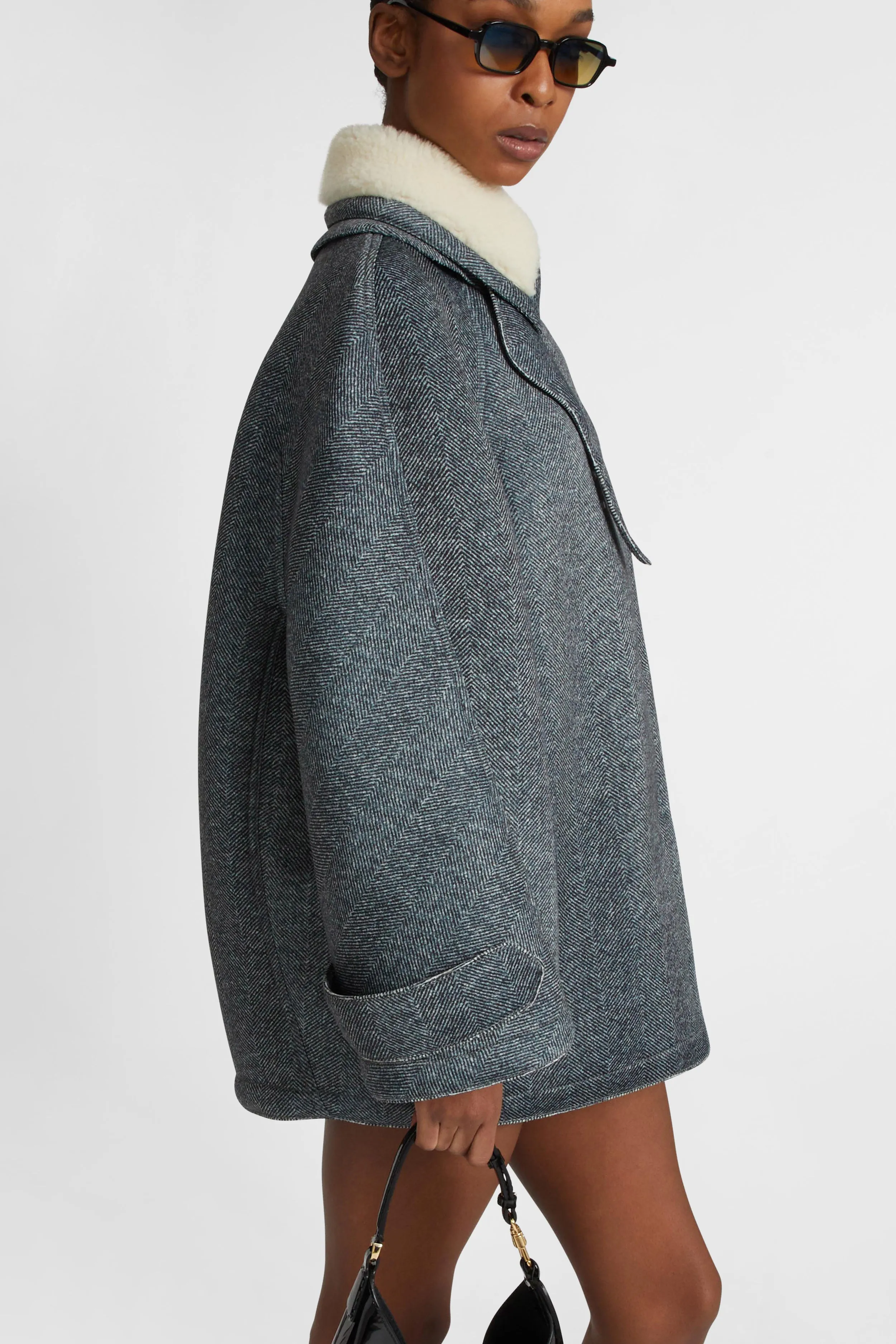 Over parka with zip and shearling collar sold by Ermanno Scervino product image thumbnail 3