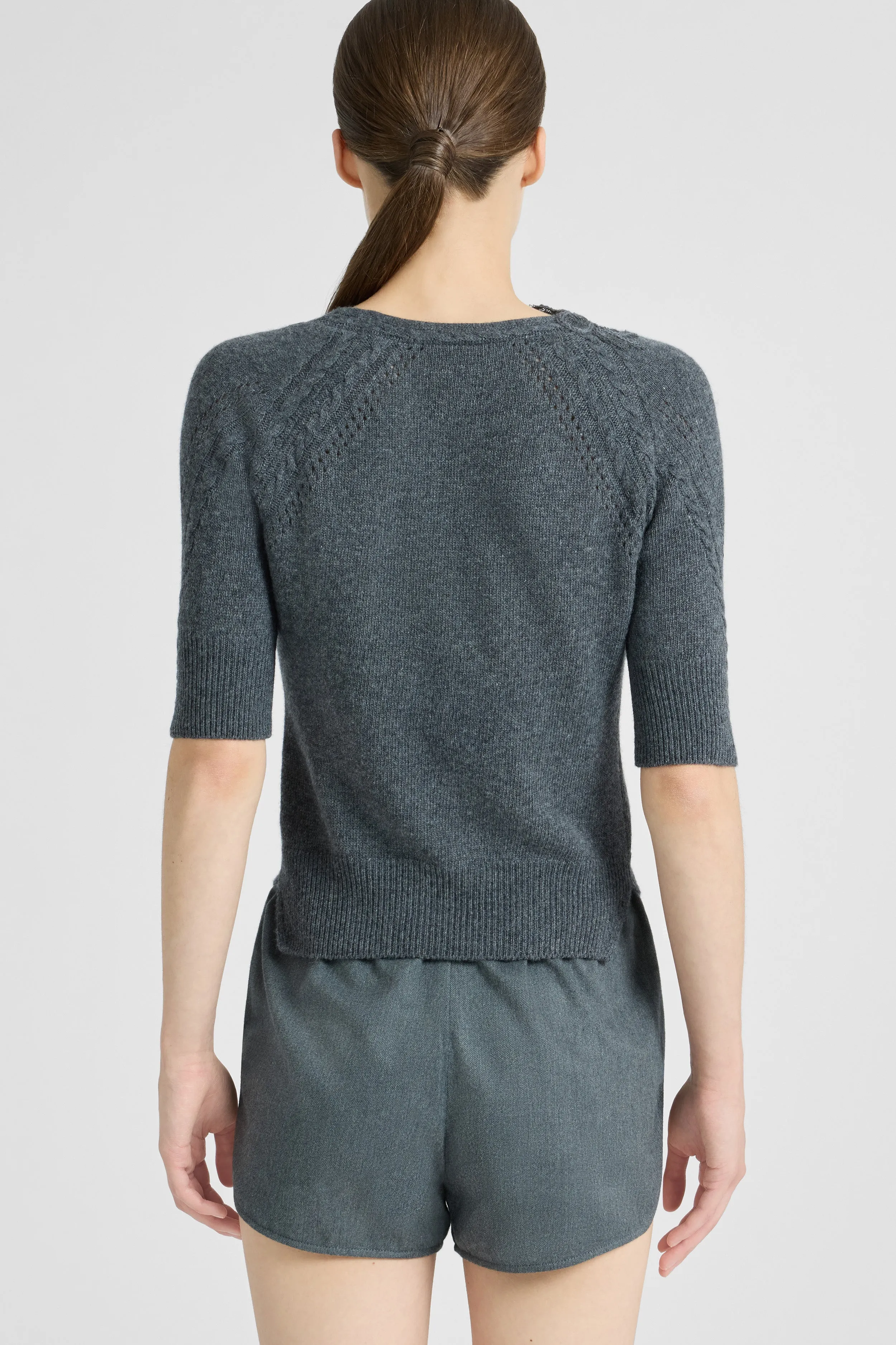 Cotton flannel shorts with adjustable drawstring sold by Ermanno Scervino product image thumbnail 4